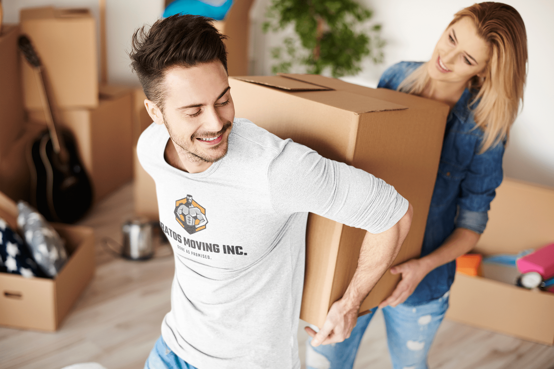 Kratos Moving worker helping client